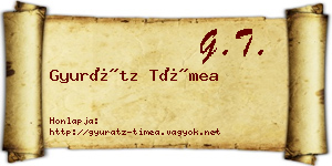 Gyurátz Tímea névjegykártya